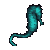 Seahorse Statuette - Aqua